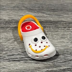McDonald’s | Crocs: White & Yellow Smiley Face - Mini Shoe Bag Clip